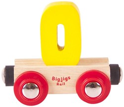 BigJigs houten cijferwagon 0 - speelgoed trein - magnetisch