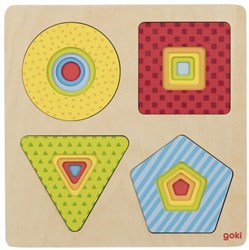 Goki houten puzzel geometrische vormen - educatief speelgoed 16 stuks