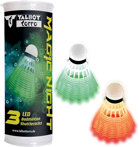 Schildkröt badminton shuttlecock Magic Night LED set voor nachtbadminon
