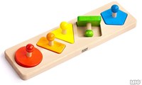 Bajo houten vormenpuzzel educatief speelgoed - 5 stukjes vormen