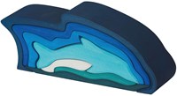 nic bouwblokken dolfijn 9-delig houten speelgoed blauw educatief