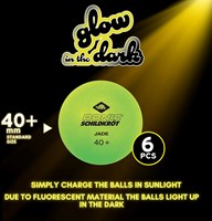 Schildkröt tafeltennisballen Glow in the Dark 6 stuks poly 40+ kwaliteit-2