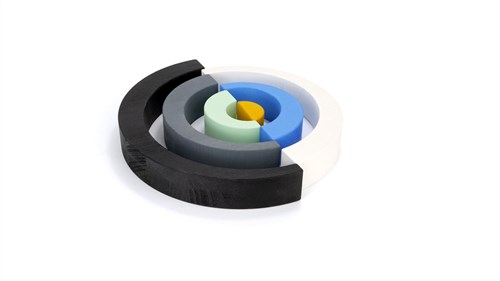 Bajo houten speelgoed bogen Asymmetrisch - 6-delig - 1 stuk / kleur - willkeurig geleverd