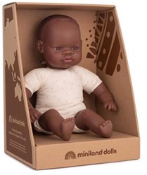 Miniland babypop Afrikaans 32cm educatief speelgoed pop