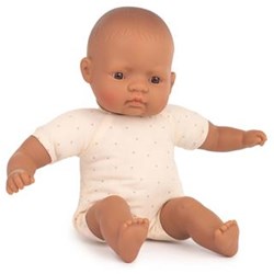 Miniland Babypop educatief speelgoed Latijns meisje 32cm vinyl