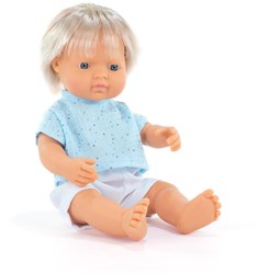 Miniland pop Europese jongen 38cm - realistische speelpop educatief