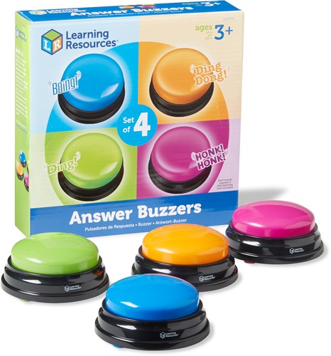 Learning Resources antwoord buzzers set van 4 kleurrijke spelknoppen