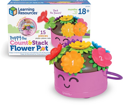 Learning Resources educatief speelgoed - Poppy the Count & Stack Flower Pot - kleurrijk leren en stapelen