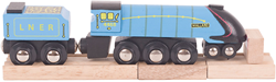 Bigjigs houten stoomlocomotief trein - Mallard replica speelgoed