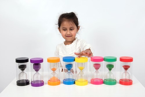 TickiT zandloper speelgoed ColourBright 3 minuten geel tijdwaarneming-2