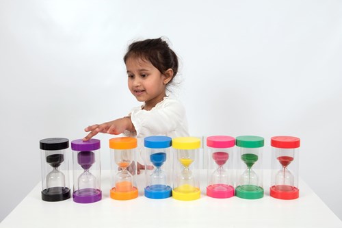TickiT zandloper speelgoed ColourBright 3 minuten geel tijdwaarneming-3