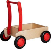 Van Dijk Toys houten loopwagen vanaf 1 jaar - Naturel - Rood (Kinderopvang kwaliteit)-2